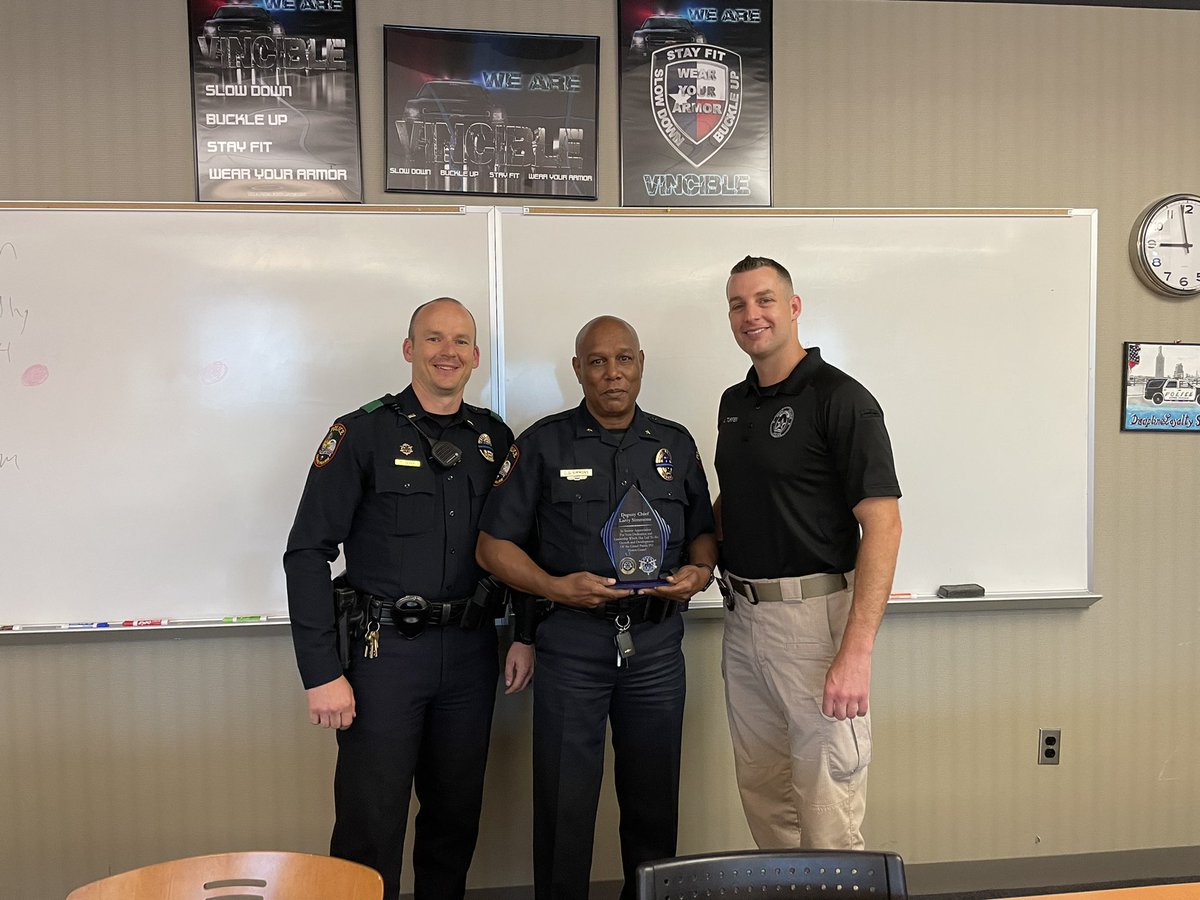 Thank you <a href="/GrandPrairiePD/">Grand Prairie Police</a> Honor Guard for presenting me with this appreciation award. I am both humbled and grateful. #GPPDProud!