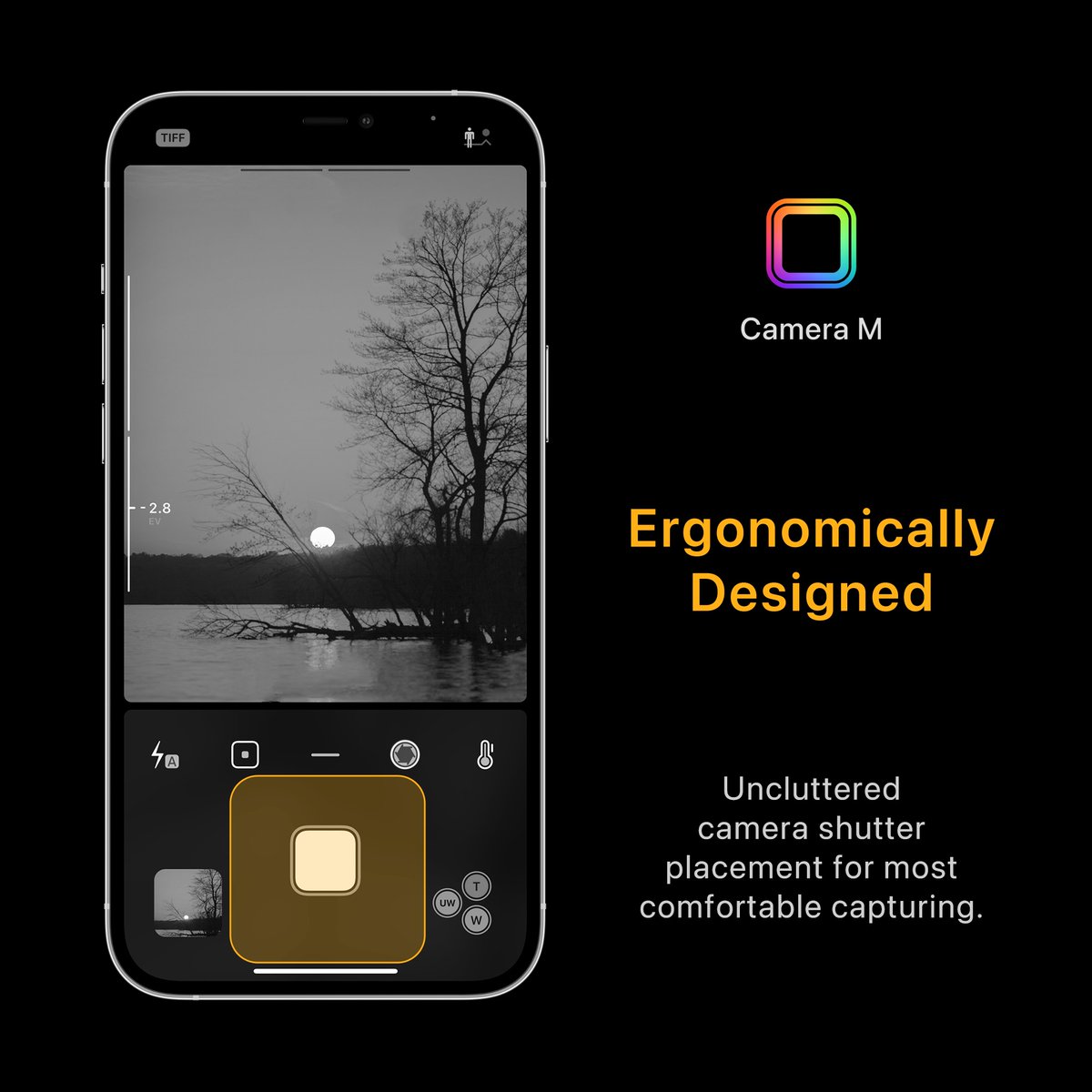 CameraMApp's tweet photo. Ergonomically Designed
#CameraMiOS #AppStore #ios #iPhone12 #iPhone12Pro #ipadpro #ProRaw #ShoootRaw https://t.co/7KC1uusi0P