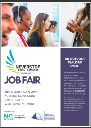 nhcareercenter's tweet photo. !!!HAPPENING RIGHT NOW!!!
COME TO 1994 SOUTH 17TH ST FOR THE OUTDOOR CAREER FAIR 10am to 2pm
A Representative is here from NeverStop Select Services
#NCWorks
#NeverStop
#CallCenterRepresentative
#ApplyToday https://t.co/p4LQw5anpl