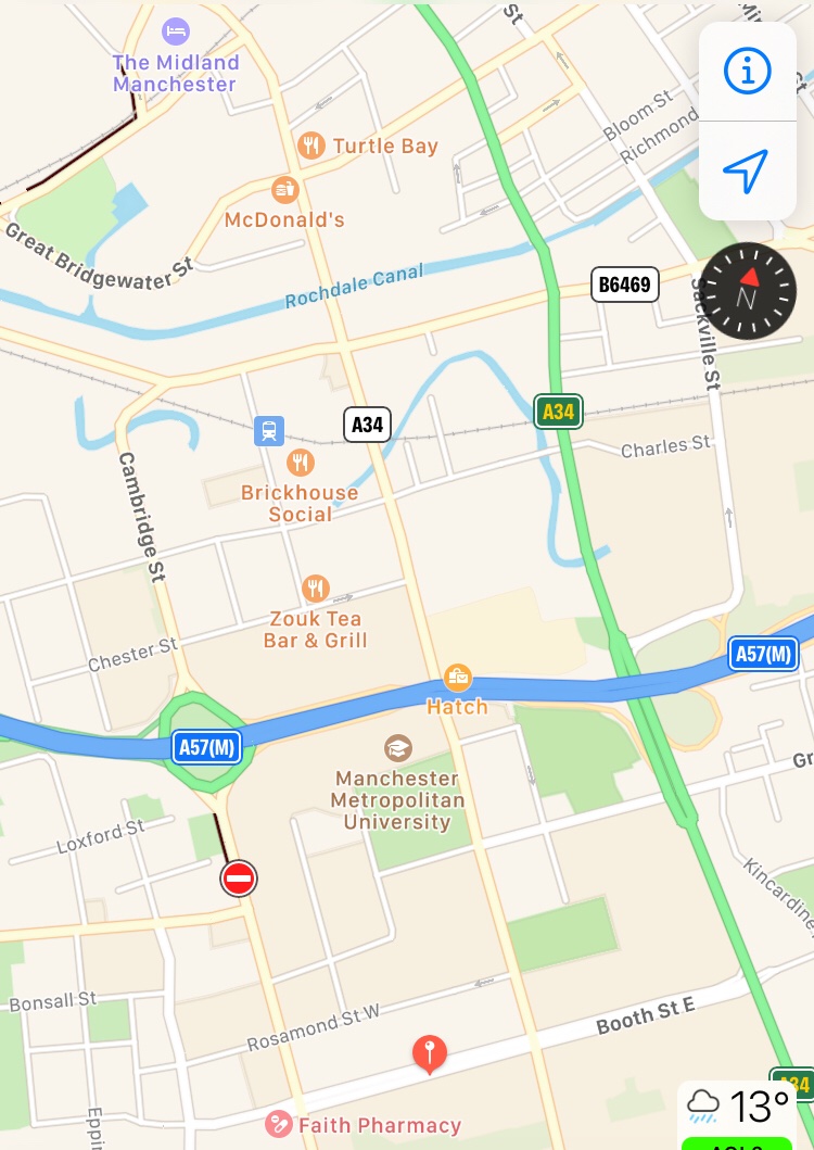 Liverpool are at the Hyatt, Booth St off Oxford Rd