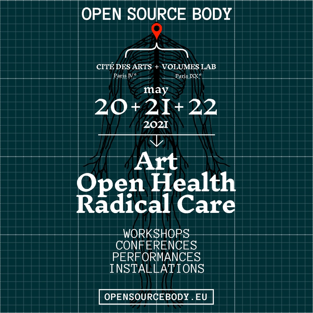 Open Source Body: the website is finally online!
opensourcebody.eu
Open Source Body: Art, Open Health and Radical Care
May 20-22, 2021 at <a href="/citedesarts/">Cité internationale des arts</a> and @wevolumes, Paris
#opensourcebody #art4med #openhealth #radicalcare