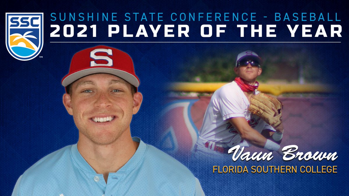 D2SSC's tweet photo. FSC's Vaun Brown is named 𝗣𝗹𝗮𝘆𝗲𝗿 𝗼𝗳 𝘁𝗵𝗲 𝗬𝗲𝗮𝗿! He ranks No. 1 in SSC runs (40), hits (43), RBI (31), &amp; home runs (13). He's 2nd in batting avg (.387) &amp; slug % (.793). Brown is the 4th Moc to be named Player of the Year.

Full story: https://t.co/c7XjUzp625 🌴☀️🌊⚾️ https://t.co/uXyJI0p38L