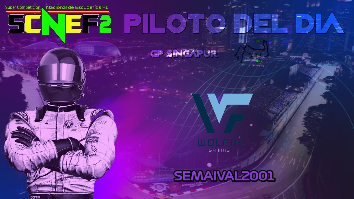 Con más de un 77% de los votos, o lo que es lo mismo, más de 3 votos de cada 4 han ido a parar al mismo piloto, <a href="/Semaival7/">Semaival</a>.

El piloto de <a href="/WolfixSimracing/">Wolfix Racing eSports</a> se lleva el premio Piloto del Día de la SCNEF2 en 🇸🇬, después de su remontada de la P18 a la P1.

¡Simplemente, increíble!