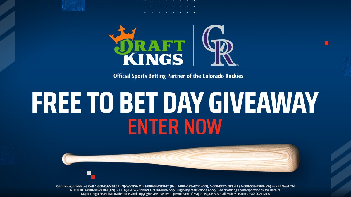 DKSports's tweet photo. 🚨 GIVEAWAY 🚨

Ahead of Free To Bet Day on Friday, we're giving away a signed bat courtesy of the @Rockies!

Simply...
🔁 Retweet
➕ Follow @DKSportsbook 

Rules: https://t.co/QgiAmsSitm https://t.co/nIsSQzaldL