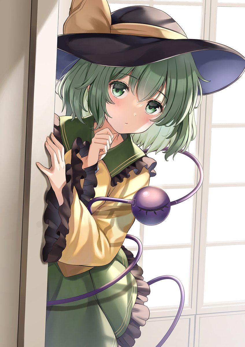 komeiji koishi 1girl solo hat skirt green eyes green hair green skirt  illustration images