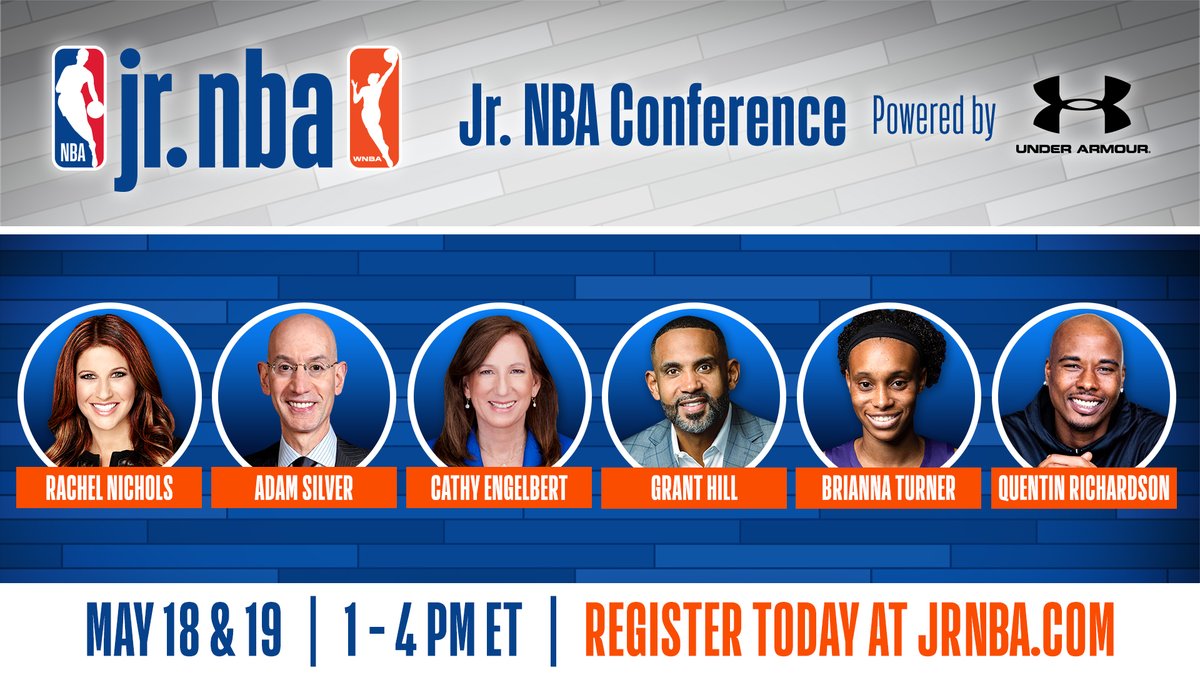 You READY for the #JrNBA Conference powered by <a href="/UAbasketball/">Under Armour Basketball</a>⁉️

Hosted by <a href="/Rachel__Nichols/">Rachel Nichols</a>, hear from <a href="/NBA/">NBA</a> Commissioner Adam Silver, <a href="/WNBA/">WNBA</a> Commissioner <a href="/CathyEngelbert/">Cathy Engelbert</a>, <a href="/realgranthill33/">grant hill</a>, <a href="/_Breezy_Briii/">Breezy</a>, <a href="/QRich/">Quentin Richardson</a> &amp; MORE!🙌 

REGISTER TODAY: bit.ly/3bkWHPh #JrNBAUAConference