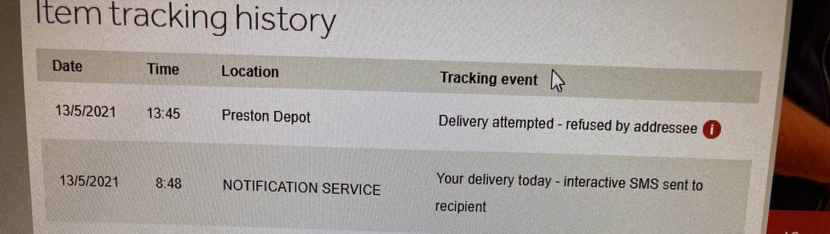 SimonMoorh0use's tweet photo. @parcelforce @Parcelforcehelp can you explain how we refused the delivery when you didn’t even arrive? We have a staffed reception area so no excuse for not delivering! #ParcelFarce https://t.co/ZcWWxpWGOR