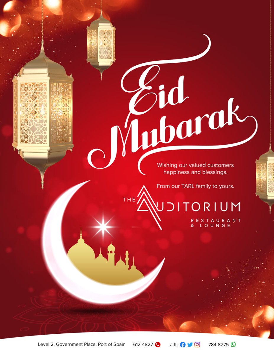 tarltt's tweet photo. A MOMENT THAT BRINGS THE JOY OF OUR RENEWAL

On this special occasion, let us rejoice in the renewal of our resolve, faith, and courage.
#EidMubarak #TrinidadandTobago https://t.co/7tgCu4eNBh