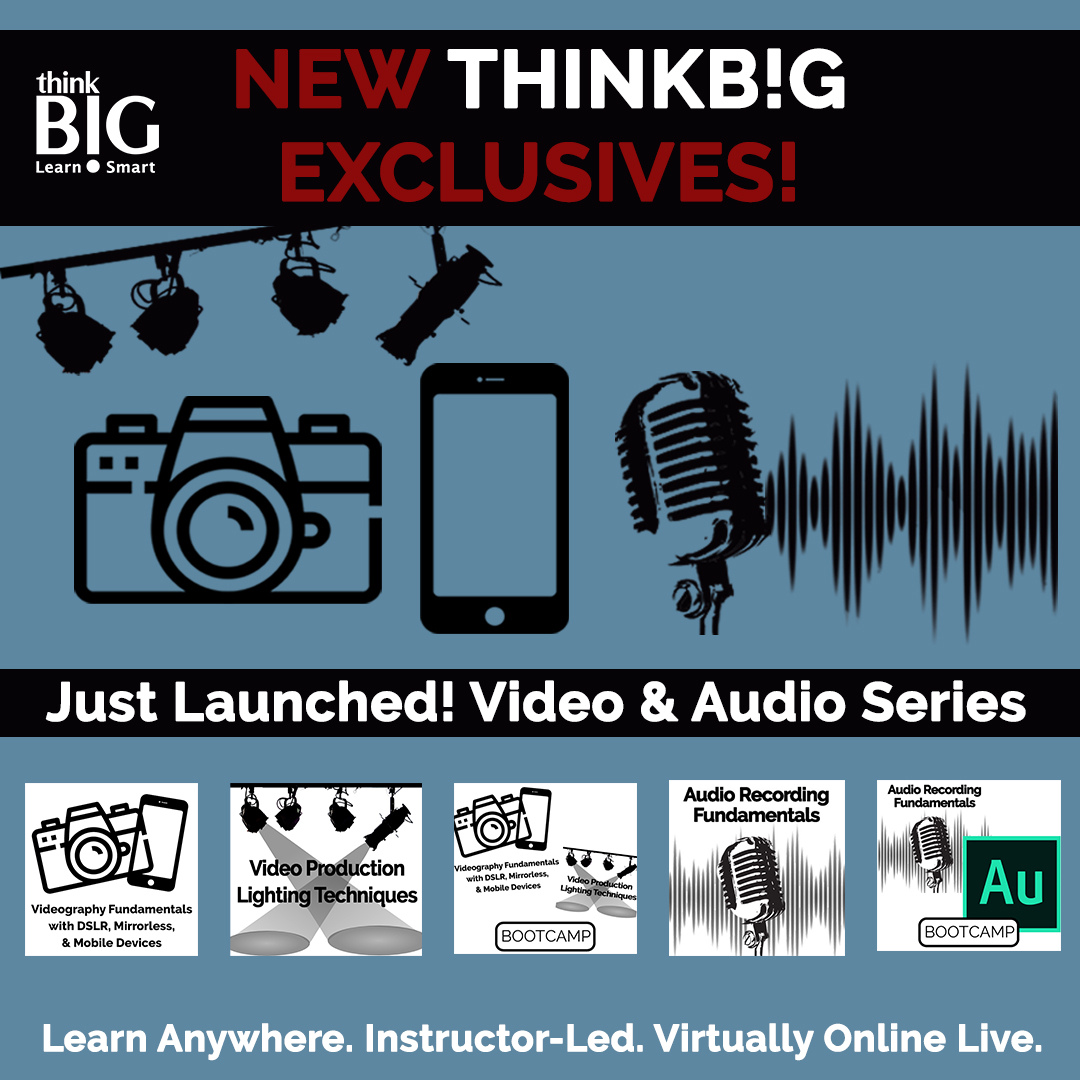 ThinkBigMD's tweet photo. NEW Courses Just Launched!
✔ Videography &amp; Lighting for DSLR, Mirrorless, &amp; Mobile Devices! 📷
✔ Audio Recording for Videos, Podcasts, &amp; Voiceovers!🎤 
✔ Articulate Rise 360 Rapid Development for eLearning Pros! 💻
https://t.co/NfWSeVqIc9 https://t.co/B7dU4Oi9yD