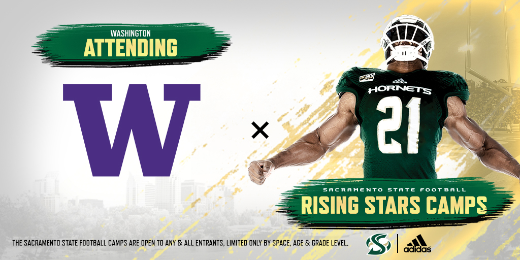 Sac State Football (@sachornetsfb) on Twitter photo The <a href="/UW_Football/">Washington Football</a> Huskies will be bringing their pack of coaches on June 15th & 16th. Register at hornetfootballcamps.com The <a href="/UW_Football/">Washington Football</a> Huskies will be bringing their pack of coaches on June 15th & 16th. Register at hornetfootballcamps.com
