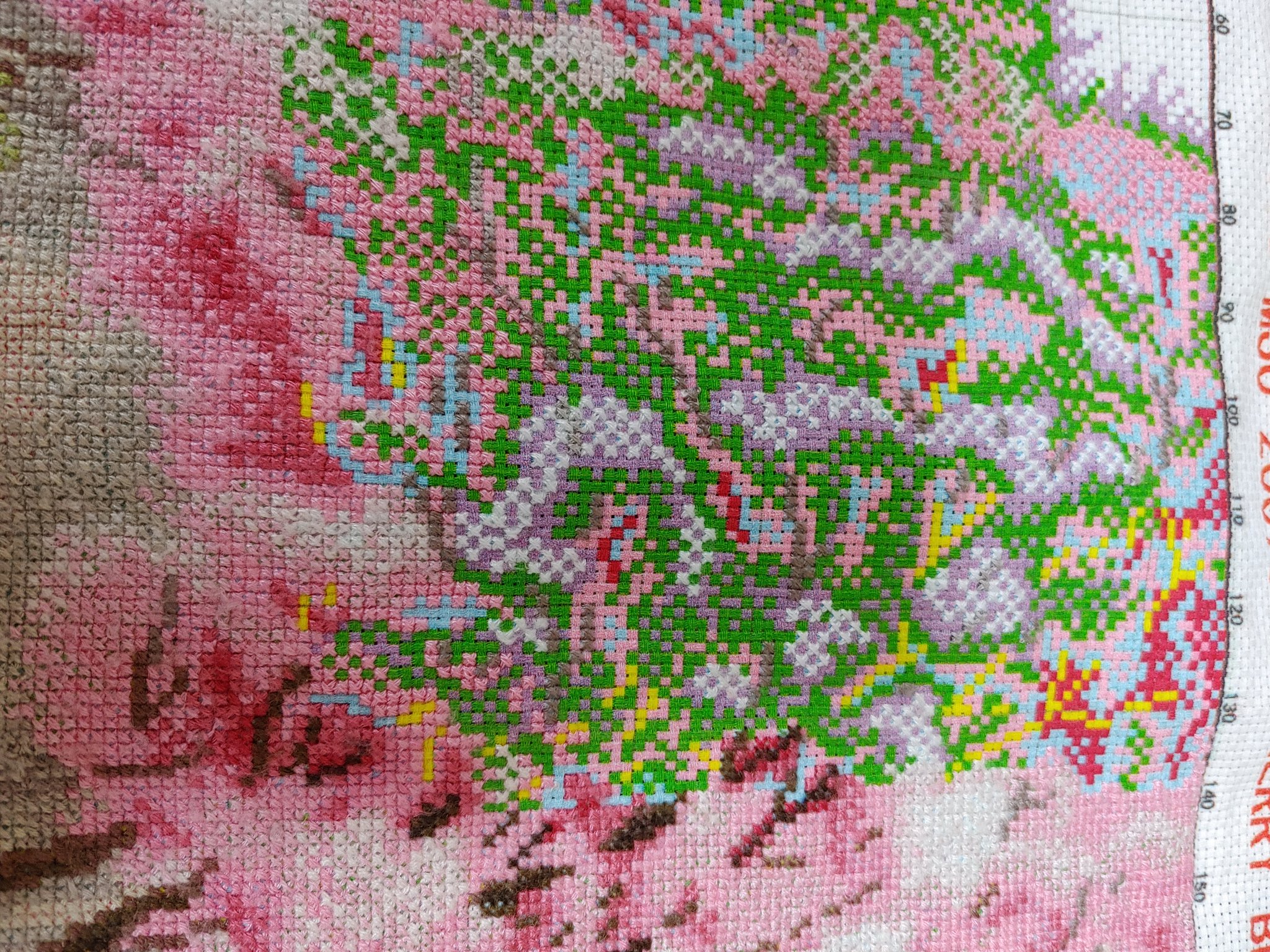 下手な横好き 桜 5 8日目 7ページ 21 5 11 5 14 10 10 縦16 横25 40 000 274 400 これまた1枚画像たりず クロスステッチ 数字フェチの記録 進捗状況 T Co Ldbu0witdi Twitter