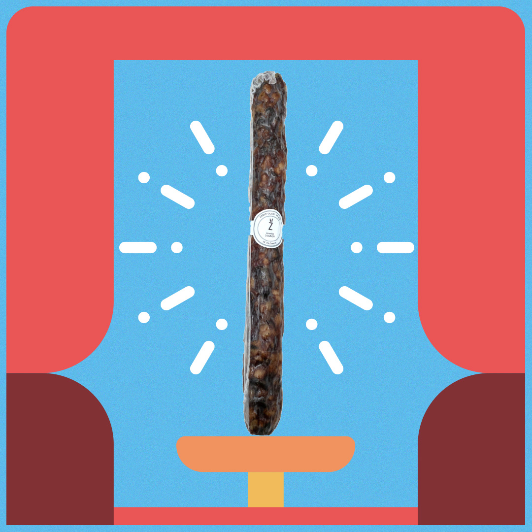 Look at that mighty #sausage! That's a hand made #salami with #pork from krškopoljski pigs. These pigs are a native rare breed in Slovenia and farmed with love and care by Janja, Matjan and Mitja Žgajner in Stajerska in the North East of the Country. We've had wonderful feedbac