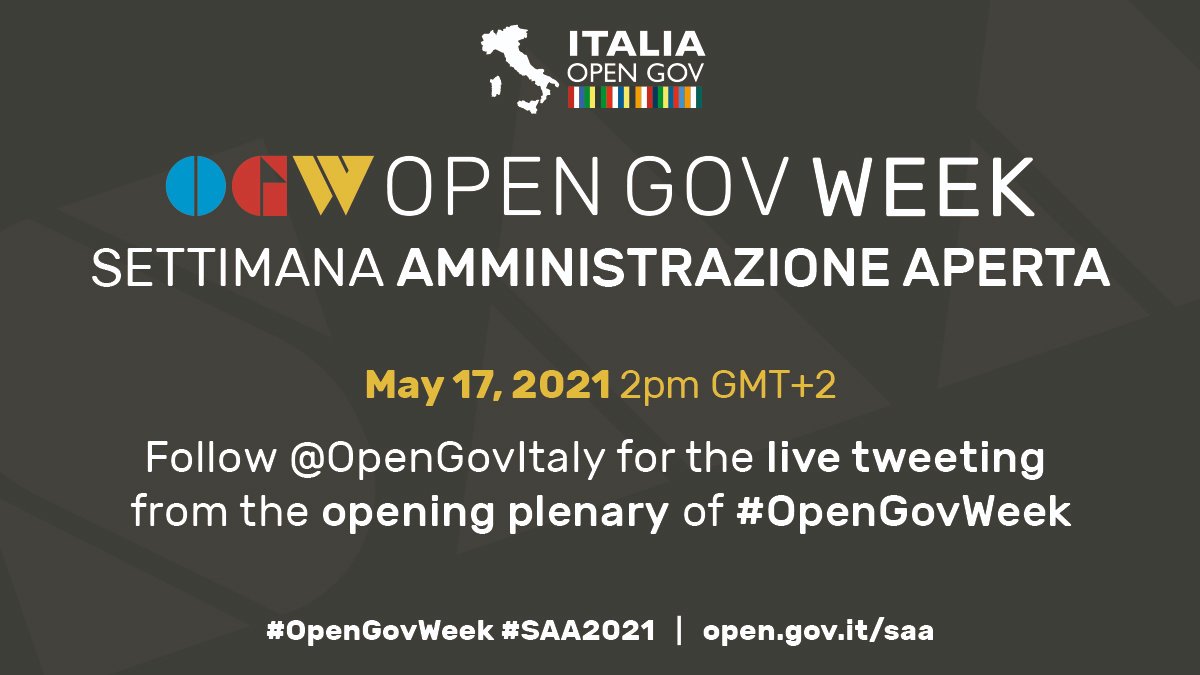 On May 17, follow us for the live tweeting from the opening plenary of #OpenGovWeek! Starting from 2pm (GMT +2) we’ll tweet about the key points covered by the speakers 🎙️ #SAA2021