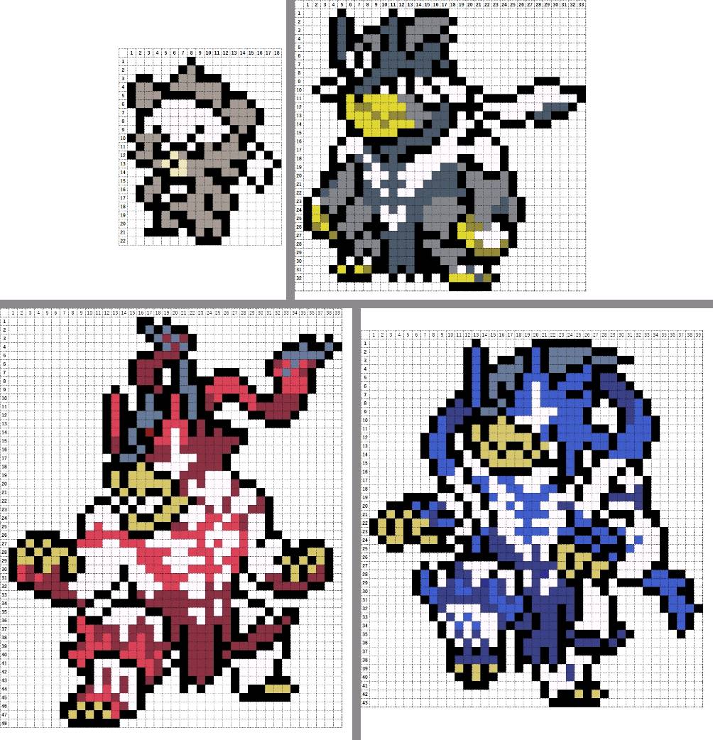 なやここ@ポケモンアイロンビーズ図案つくる人 on Twitter: "ポケモン剣盾で人気のウーラオス れんげき、いちげきのかたです！ヾ