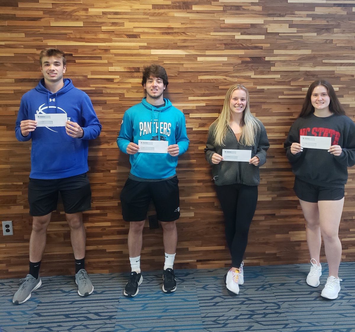 LNCAthletics's tweet photo. Congratulations to our 2021 Athletic Boosters Knights' Senior Scholarship winners! 
The Knights’ Lance Award- Kaela Rasenberger &amp; Andrew Rinehardt 
The Knights’ Shield Award- Jillian Villanti &amp; Eli Agosto
#LNCpride https://t.co/u1PmWqSUNk