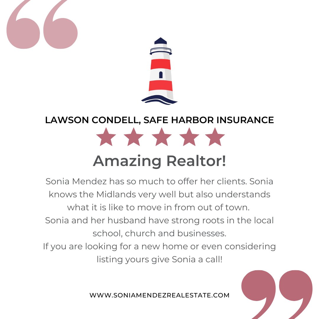 Thank you, Lawson for leaving such a positive recommendation! @SafeHarborInsuranceAdvisors

#clientappreciation #positivereview #5stars #ilovemyjob #dreamhome #realestate #realestatereviews #lakemrraysc #lexingtonsc #womeninbusiness #womeninbiz #southcarolina
