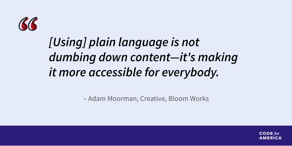 How many times have you encountered a form, process, etc. with confusing and unclear language that created a barrier of access for you?

@admoorblank from @wearebloomworks at #CfASummit on the importance of #accessibility and what it looks like.