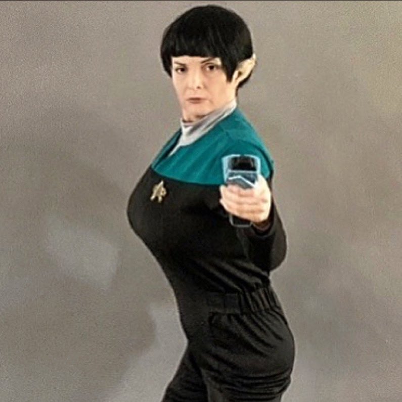 amhcosplays's tweet photo. My apologies, Chief O’Brien. It appears that something has accompanied you back from the Gamma Quadrant. If you would just tilt your head to the left, I will excise it for you. Please stand still. 

My Vulcan science officer returns for #finalfrontierfriday. #cosplay #DS9 https://t.co/SKmlpOVHui