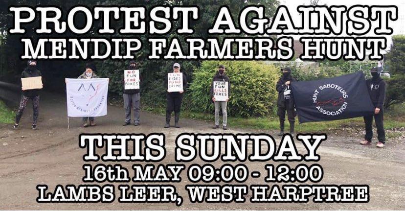 mendiphuntsabs's tweet photo. Protest against the Mendip Farmers Hunt this Sunday in West Harptree BS40. Event details can be found here. https://t.co/iWicqPmmNc #trailhuntlies https://t.co/NWAyPQV8lV