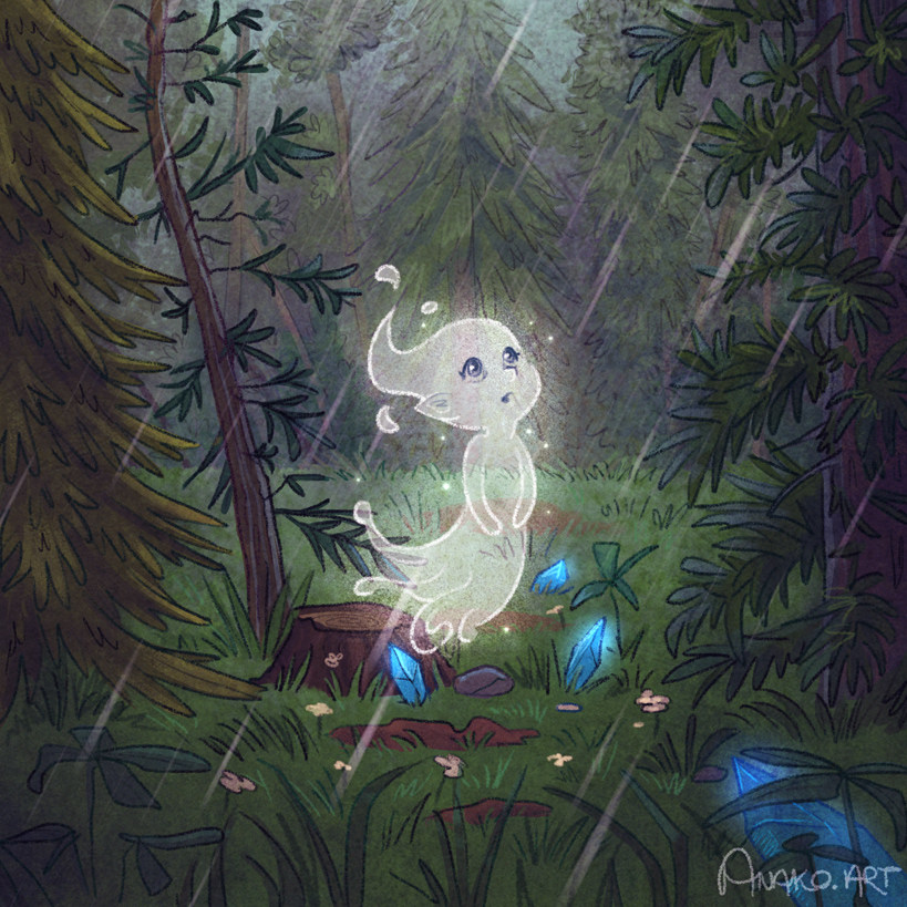 Anako's tweet photo. 💎"Crystal journey"💎, a mini-project from last year I did to experiment with new techniques. I shall dig this style more!
#crystals #magiccrystals #gems #golem #journey #fantasyillustration #ghost #firecamp #moody #magic #procreateart https://t.co/iF3DXcIeT4