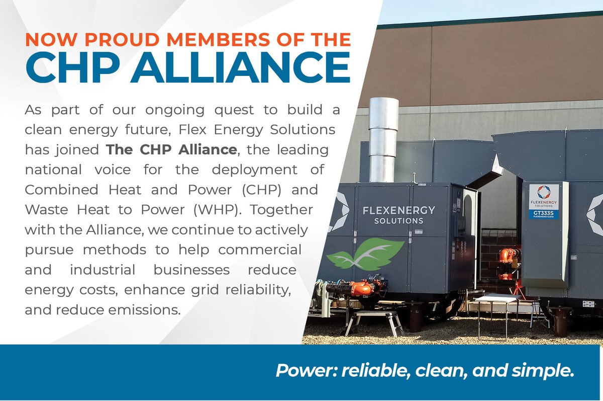 Flex_Leasing's tweet photo. According to the US Dept. of Energy, CHP &amp; waste heat to power (WHP) could provide 20% of the US’s electricity while cutting emissions &amp; slashing energy costs for manufacturers &amp; other businesses. https://t.co/K3Cmk20h9a; https://t.co/nSumXWHakD #sustainability #cleanenergy #CHP https://t.co/q9HJHWHCQv