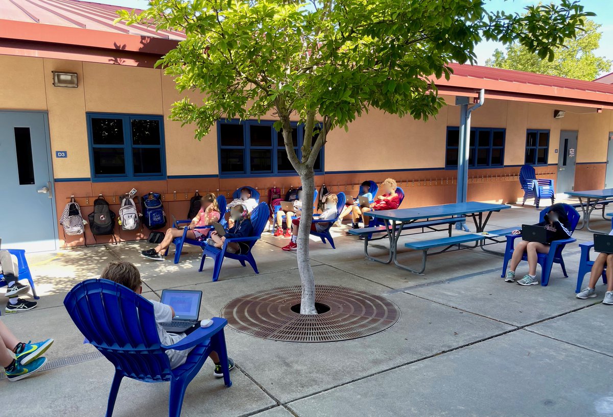 The Students of Tassajara Hills would like to thank a very special anonymous donor for the gift of 32 adirondack chairs.  We are so grateful to be able to utilize our beautiful outdoor spaces for learning and collaboration in a safe, socially distanced manner.  Thank you!