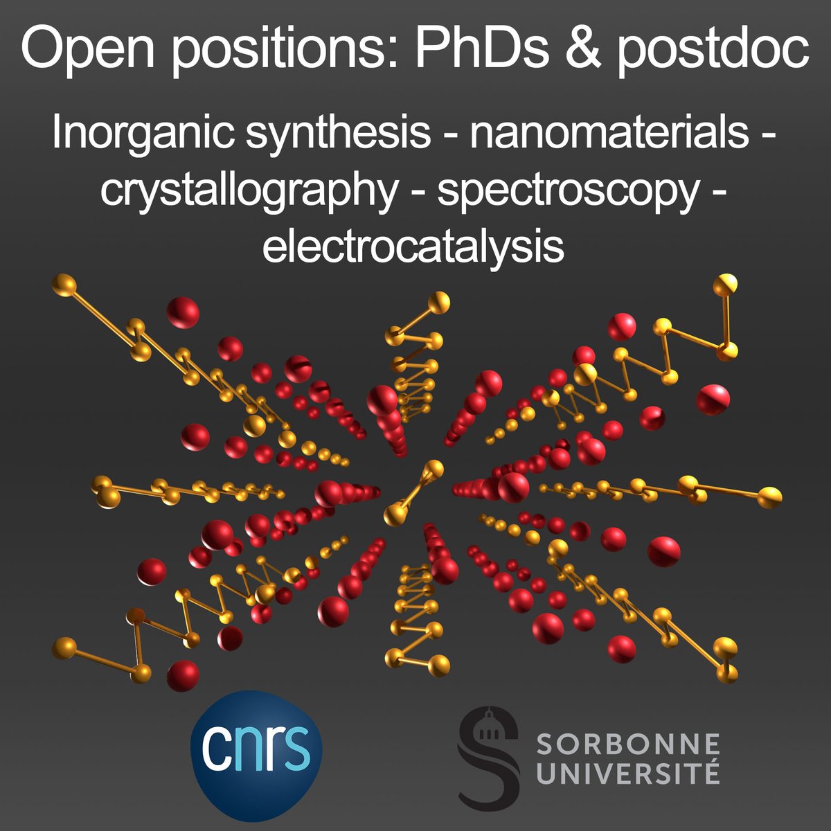 DavidPortehault's tweet photo. We are looking for new members, PhDs &amp; postdoc @CNRS_Paris @Sorbonne_Univ_ in Paris, @Nano_lcmcp to work in nanomaterials science. RT appreciated 🙏 Details &amp; formal applications there: https://t.co/OwtKkzPp1c  https://t.co/YTCAl2z5Rf  https://t.co/NTxgPEOKq7 https://t.co/J48OBt6lqe