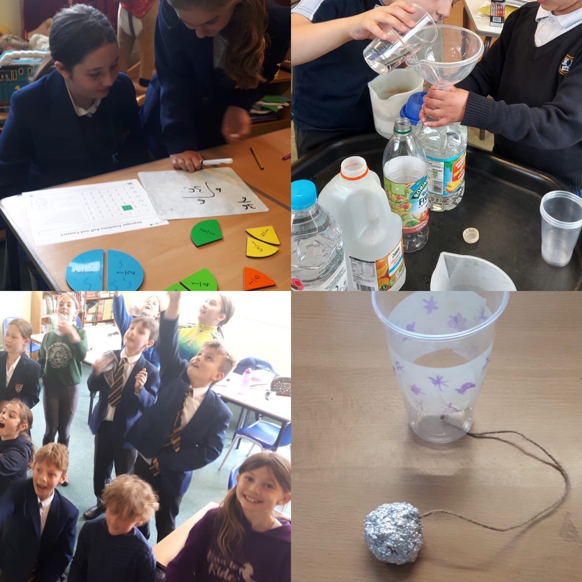 BedstoneCollege's tweet image. It’s been another day of creative learning in the Junior School, from Year 5 converting fractions in Maths, to Reception looking at capacity, and Year 5 &amp;amp; 6 making Victorian cup &amp;amp; balls in DT #creative #funtolearn