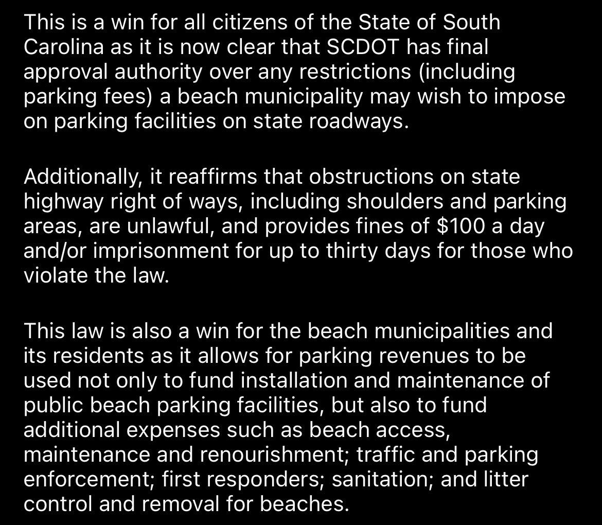 freechsbeaches's tweet photo. The Charleston Beach Foundation is pleased to announce that Bill S.40 has now received its Third Reading and approval in the SC House of Representatives, and will be sent on to the Governor for signature to be enacted into law!⁣ ⁣#FreeCHSBeaches
⁣
Keep reading the attached! https://t.co/OV1qnCZh9b