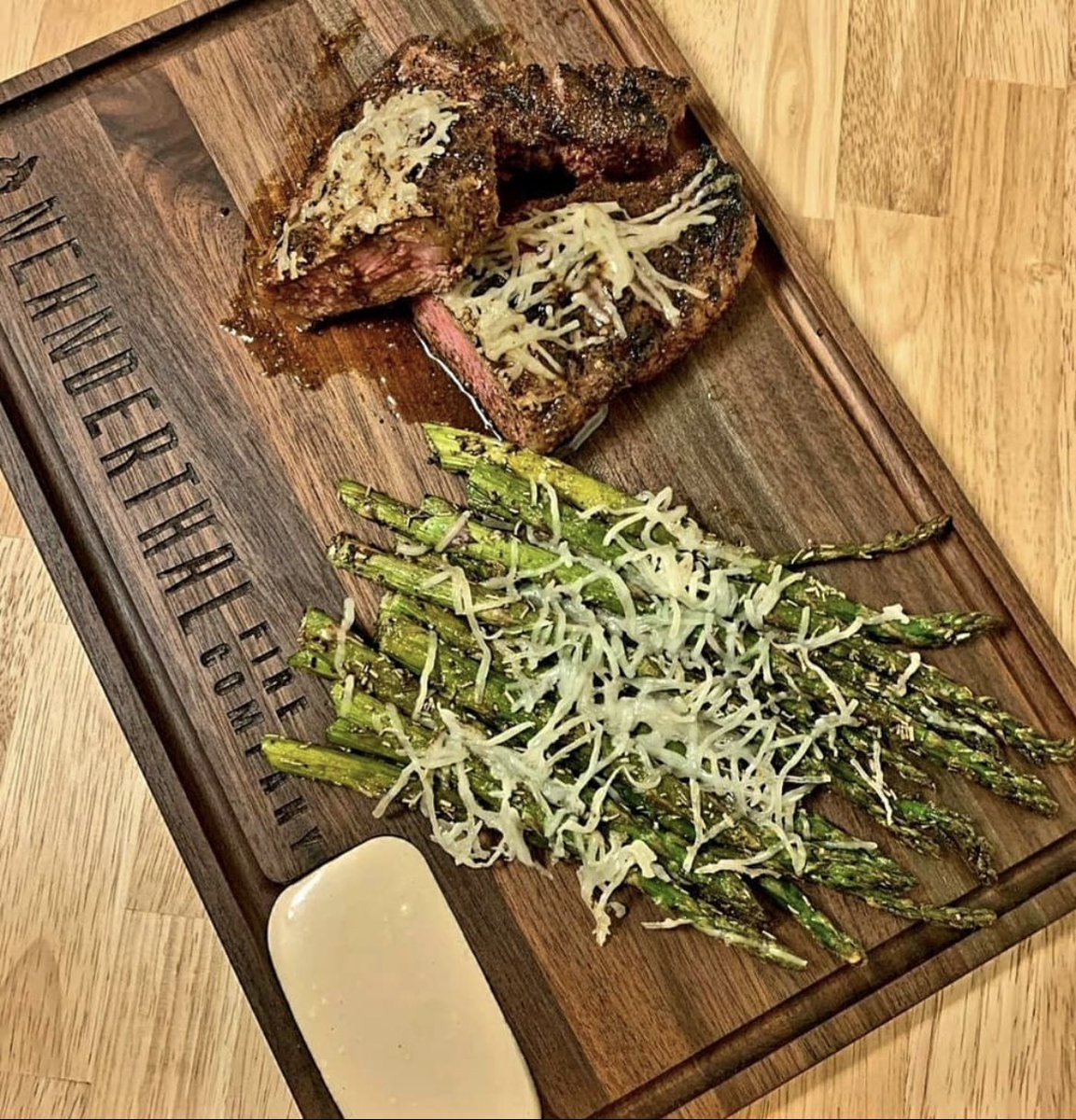 Fact: Steak tastes better on a Neanderthal Butcher Plate #steak #BBQ