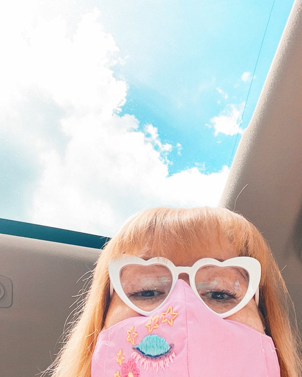 ✨this is the first time that I accidentally opened the front facing camera and have not been horrified—and actually caught a moment of beauty.✨ the sun was shining bright☀️on our way to go get vaccinated!💉