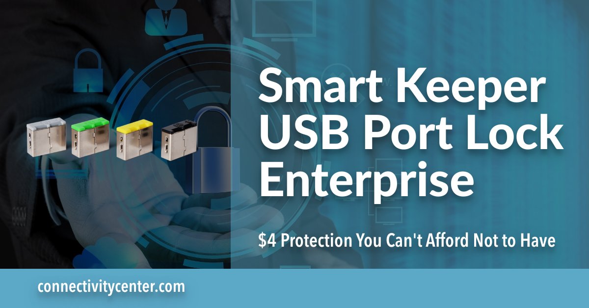 Smart Keeper USB Port Lock Enterprise: $4. Single key solution: One key controls multiple Smart Keeper USB Port Locks. Features black and gray key patterns. High-strength metal alloy. Buy online. #cybersecurity #InformationTechnology #ITsecurity go-tcc.com/portlock