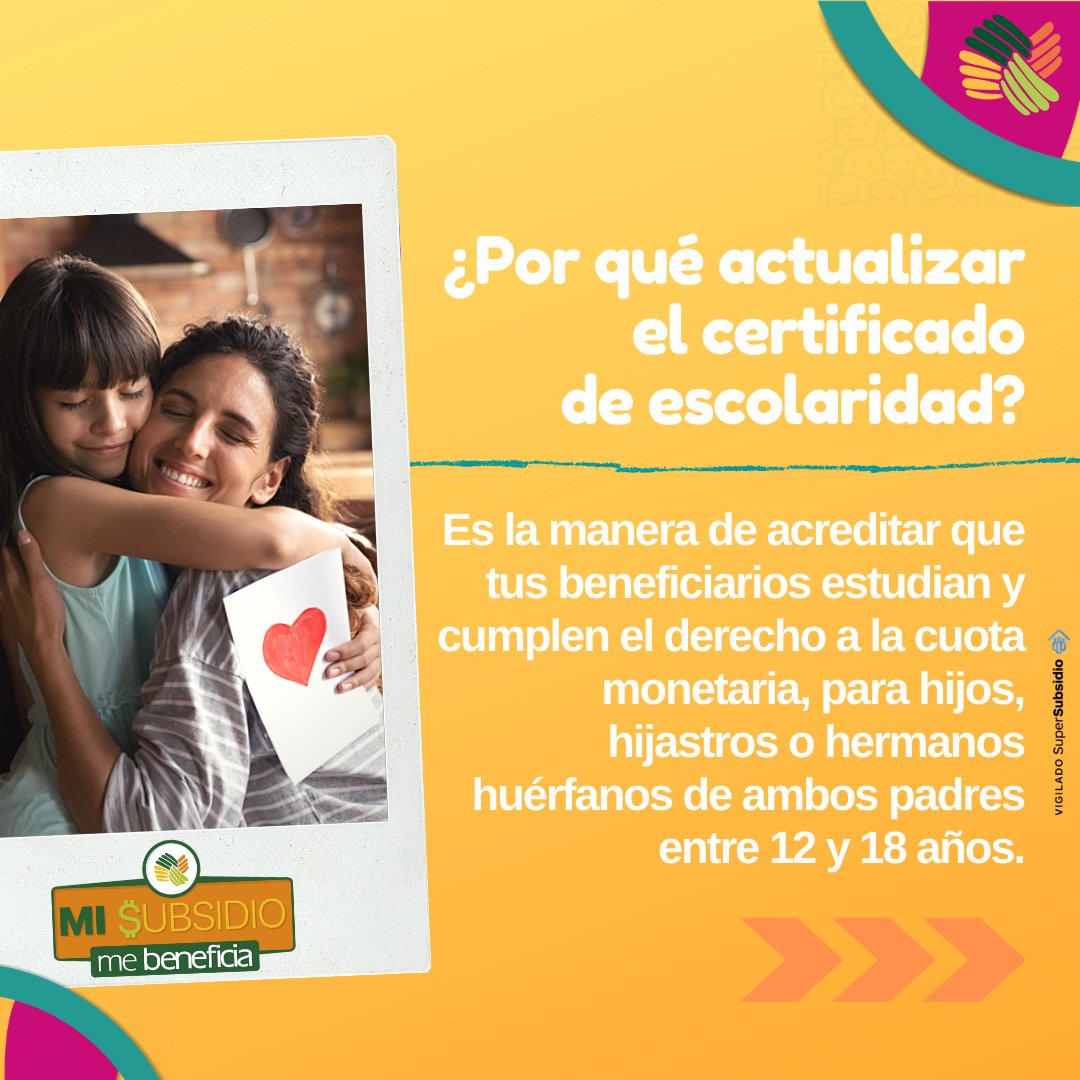 comfenalcovalle's tweet image. Recuerda actualizar cada año lectivo el certificado de escolaridad original o copia del último boletín de notas en tu Caja de Compensación Familiar Comfenalco Valle delagente. #MiSubsidio #MeBeneficia #EstamosContigo #SomosDelagente