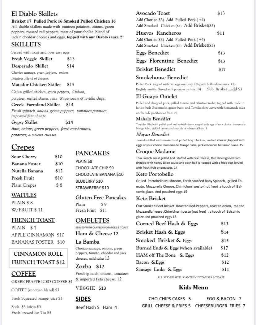 **Our Updated BBQ &amp; Breakfast Menu!!