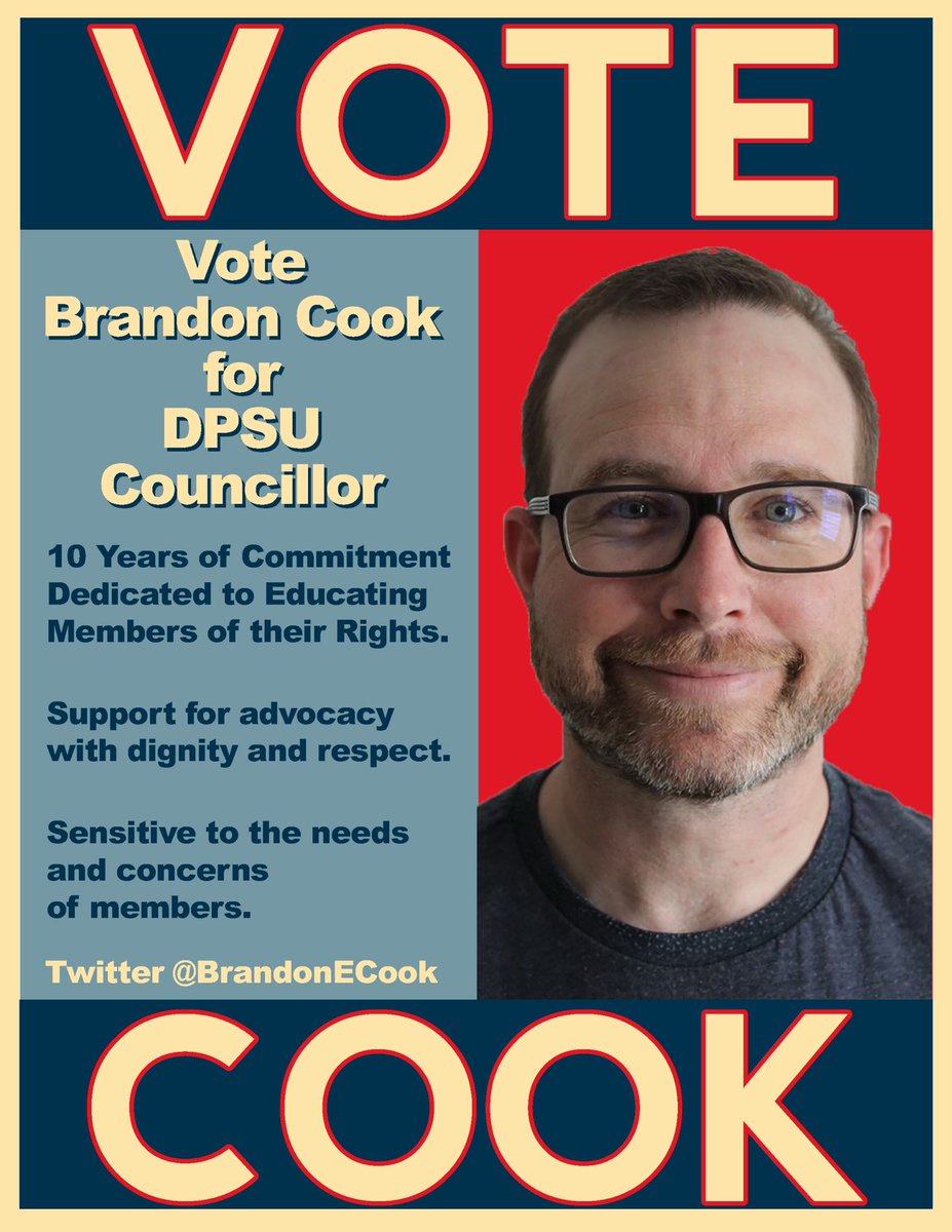 BrandonECook's tweet photo. Hey DPSU members, I would be honoured to represent all membership on Executive Council. Please consider voting Brandon Cook for DPSU Councillor! https://t.co/Xalw1BfpJ4