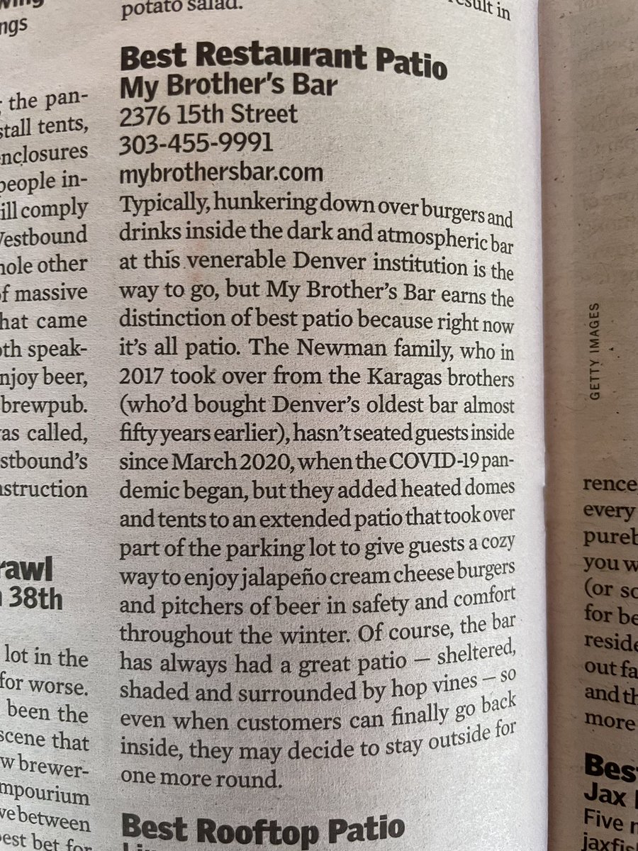 MyBrosBar's tweet image. What an honor! @DenverWestword “Best Restaurant Patio”!
