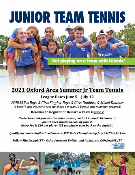 Ready for summer fun? Sign up and play JTT!! 😃🎾☀️