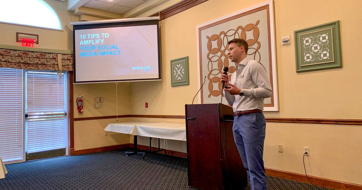 NextMarkSRQ's tweet photo. Social media matters! Next-Mark's Joe Grano &amp; Justin Mayfield recently spoke to members from CAI West FL and presented tips on social media best practices. Check out a few photos from the session below:

#SarasotaMarketing #SarasotaFlorida #SocialMediaManagement #SarasotaSmal ... https://t.co/XWvyiuA9n9