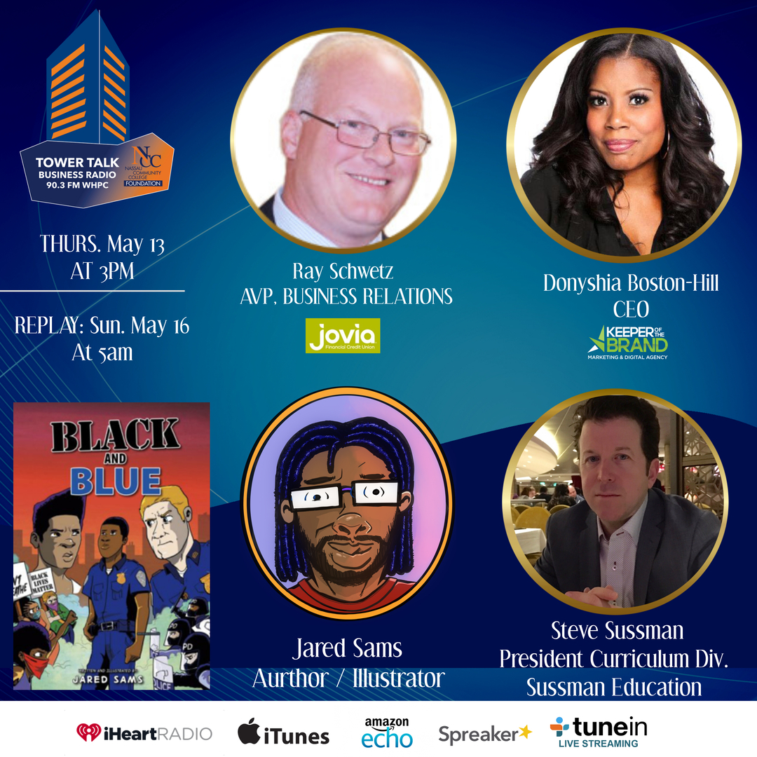 Reminder: Join Tower Talk Business Radio on 90.3FM WHPC today, at 3pm featuring Steve Sussman, President of Sussman Education\Lightswitch Learning and Jared Sams, Author, and Illustrator of Black and Blue. Also airing, 5/16 at 5am. iheart.com/live/7408?Cmp=…