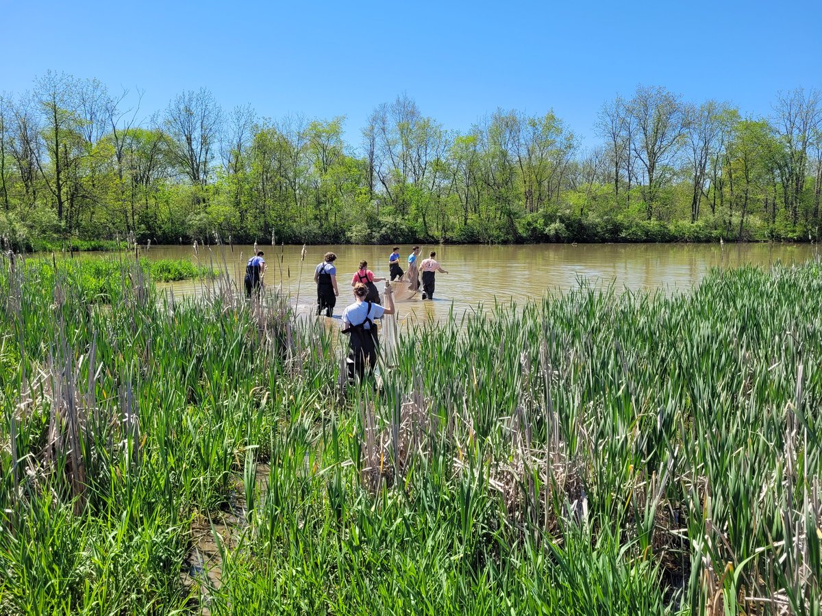 Nature Walk in the pond with the environmental classes.