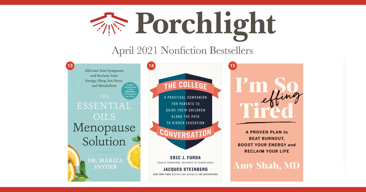 CONGRATULATIONS to last month’s #bestsellers!

Here are April's Bestselling #Nonfiction Books, 13-15.

Featuring:
#13 @DrMariza 
#14 @DeanFurda & @JacquesCollege
#15 @Amyshahmd

View the full list → bit.ly/33oopqd