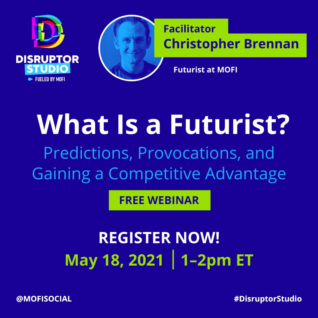 DisruptorLeague's tweet photo. Yesterday, futures forecasting was an emerging field. Today, it’s a core discipline of think tanks and strategy organizations. Join Futurist Christopher Brennan and get a peek at the essential toolkit for forecasting practitioners.

Register now at https://t.co/43BQLD2a9n https://t.co/9GRIzGrutx