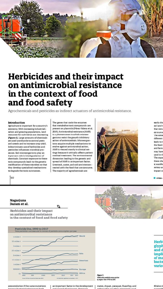 Dr_Toswots's tweet photo. I'm glad to see our paper published today.
Review on how herbicides triggers #AMR in the soil bacteria and impact on food safety. 
Honored to have co-authored alongside @M_van_Dongen @jmoreno_morales and other @AmrInsights ambassadors.
Full details:
https://t.co/RCQ0Zu1l2H https://t.co/T2GjkXtrTz