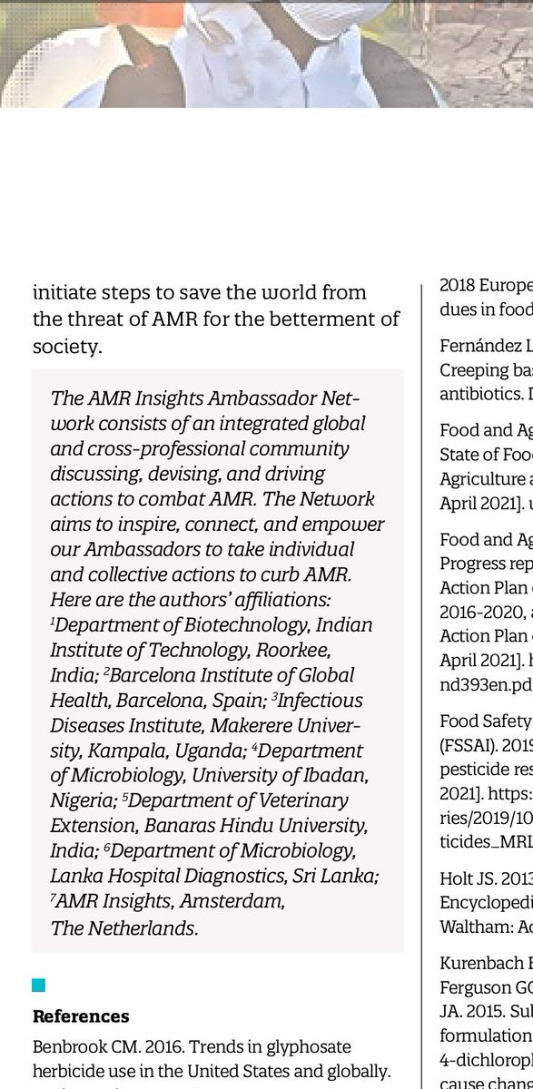 Dr_Toswots's tweet photo. I'm glad to see our paper published today.
Review on how herbicides triggers #AMR in the soil bacteria and impact on food safety. 
Honored to have co-authored alongside @M_van_Dongen @jmoreno_morales and other @AmrInsights ambassadors.
Full details:
https://t.co/RCQ0Zu1l2H https://t.co/T2GjkXtrTz