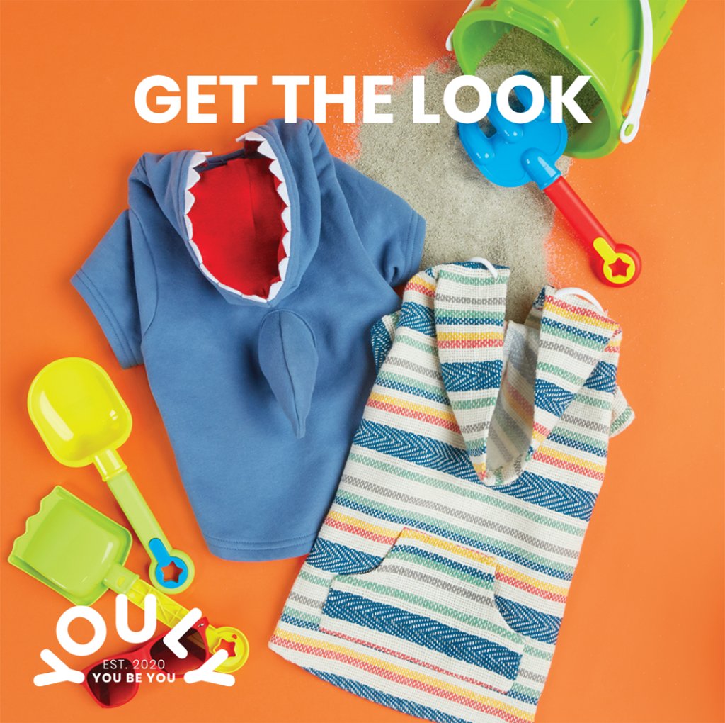 Petco's tweet photo. Is the beach your pup's happy place? Go on and let them ride the waves in these new looks from Youly. Sun's out, tongues out! Bring out your pet's inner beach bum with Youly's splash-zone styles, now available at Petco: https://t.co/KYBJbObbz9. #youly https://t.co/twenBYzYbG