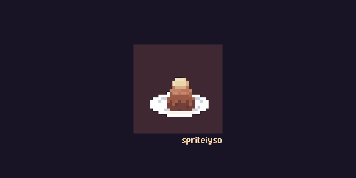 spriteIyso's tweet photo. sticky date pudding in pixel art form #pixelart #ドット絵 who doesn't love a a good dessert? #stickydatepudding #stickytoffeepudding https://t.co/DhANXrst4o