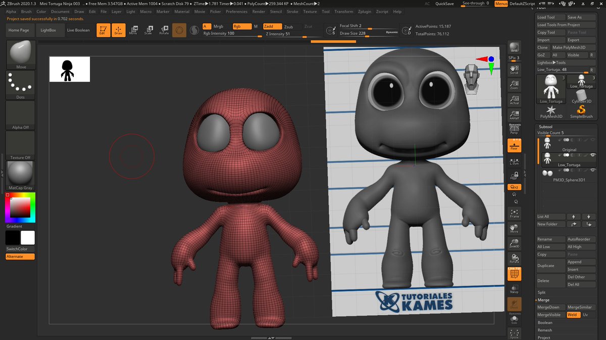 _BrianTP's tweet photo. La primera vez que vi ZBrush me pareció un programa muy impresionante y muy imponente al mismo tiempo, di muchos rodeos para empezar aprender hasta que por fin di el paso.

Otra vez con una guía de @tutorialeskames
 #LearningZbrush #Focus 🤓🤓 https://t.co/sZjhgMnpaG