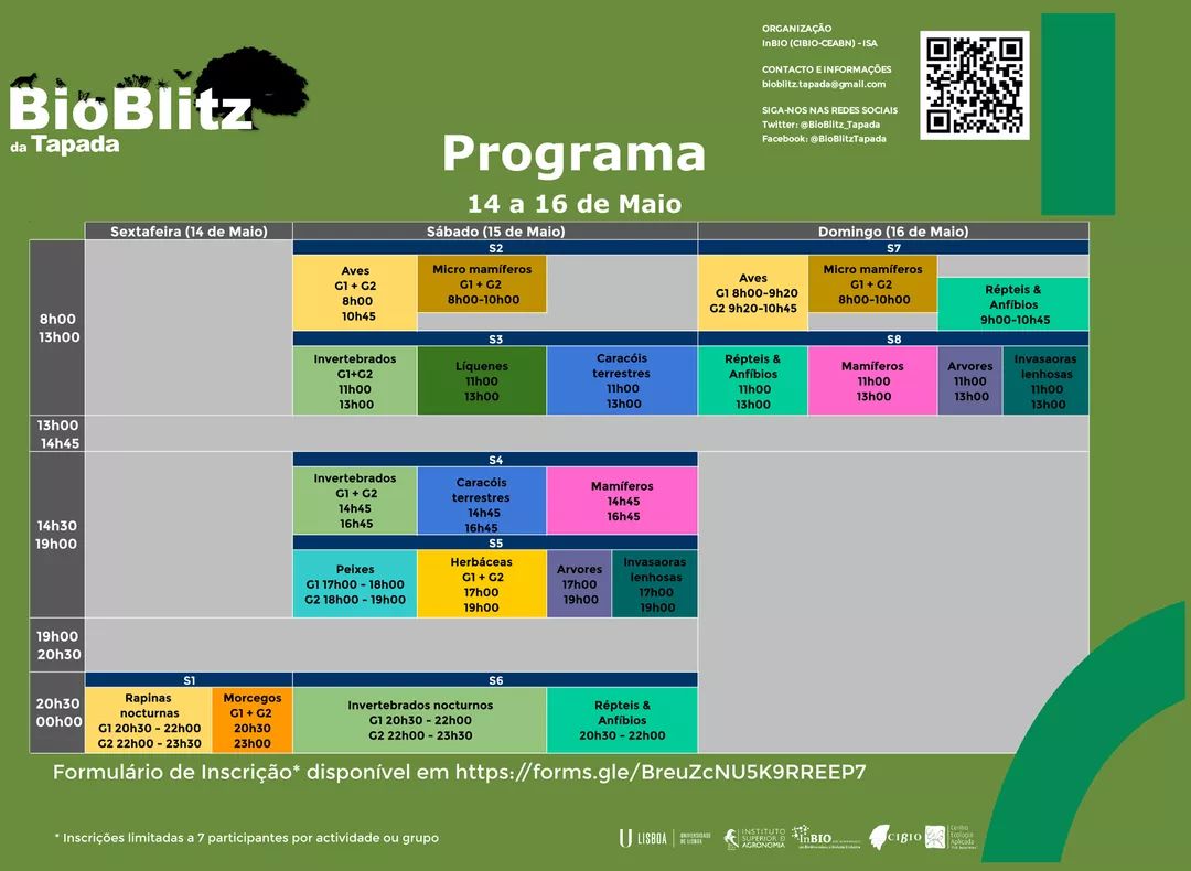 BioBlitz_Tapada's tweet photo. 📢📢📢
ÚLTIMAS VAGAS!
📅 Sexta-feira 14 de Maio
Sessão 1: Rapinas noturnas 🦉

📅 Sábado 15 de Maio
Sessão 2: Micro-mamíferos 🐁 
Sessão 6: Invertebrados noturnos 🦋

📅 Domingo 16 de Maio
Sessão 7: Micro-mamíferos 🐁

📌 Garanta já a sua inscrição em https://t.co/eXjDdXlg5w
📢📢 https://t.co/X15D6u0f3I