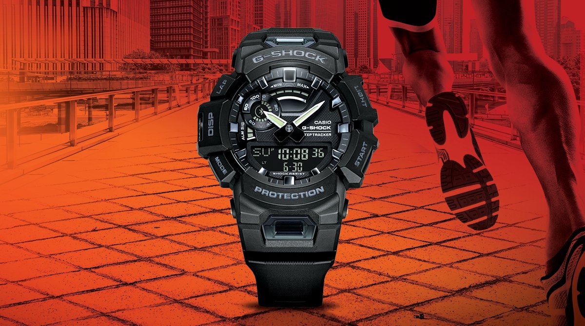 GShock_US's tweet photo. Grab your footing in fitness with the new GBA900 featuring Smartphone Link for accurate step-count, distance measurement, and more. Pre-order now at https://t.co/dm1FF4y0IH #gshock #GBA900 #fitness https://t.co/BHRnevnLcd