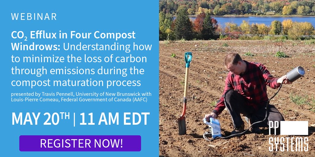 pp_systems's tweet photo. PLS RT! Join us for: #CO2 #Efflux in Four #Compost #Windrows | Understanding how to minimize loss of carbon through emissions during the compost maturation process @AAFC_Canada @UNBFredericton #CarbonFlux #SoilCarbon #SoilHealth #CarbonEmissions https://t.co/sCwHiQG4F0 https://t.co/0s3oRH8EKf